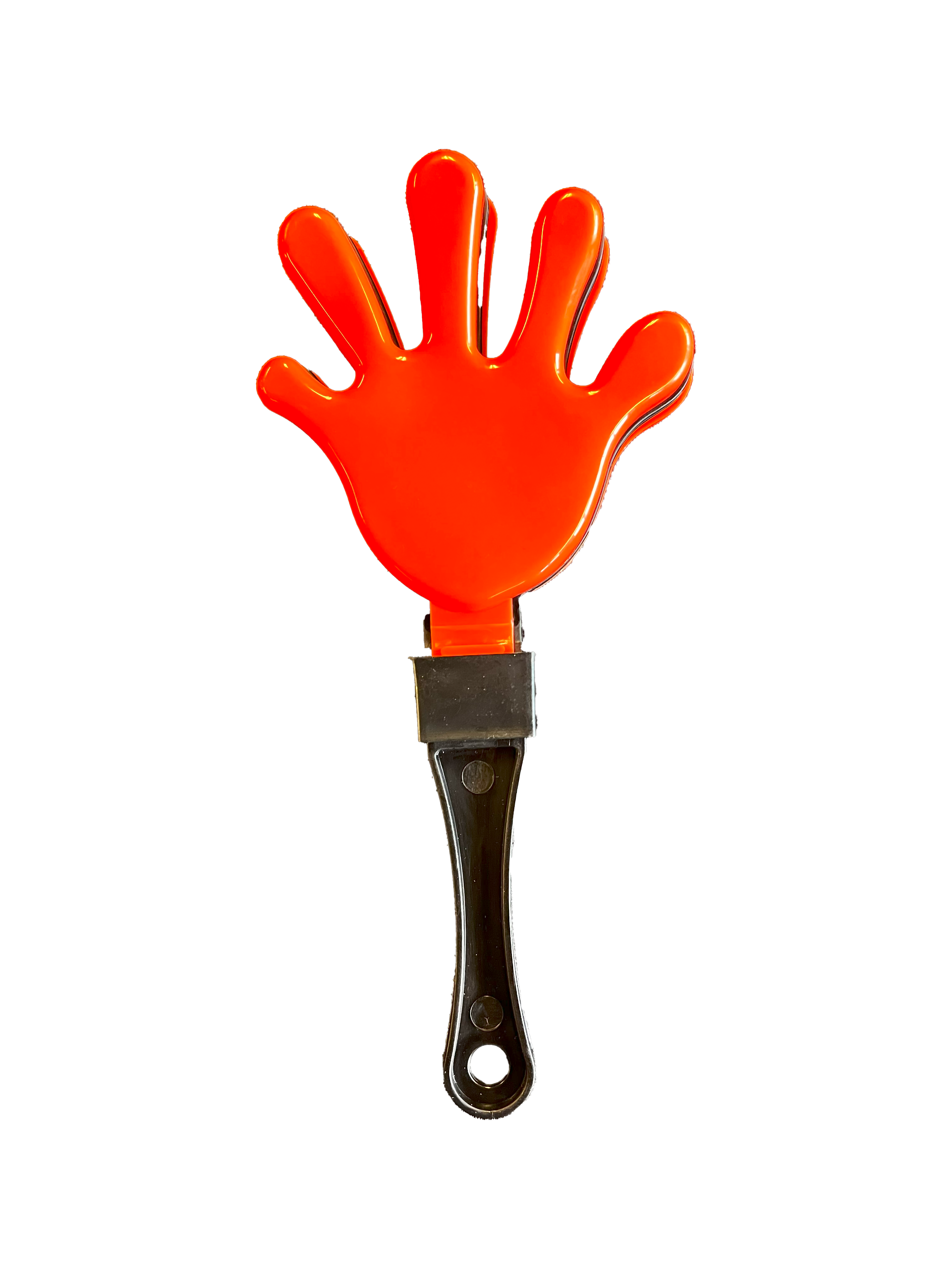 Orange hand-shaped clapperboard 