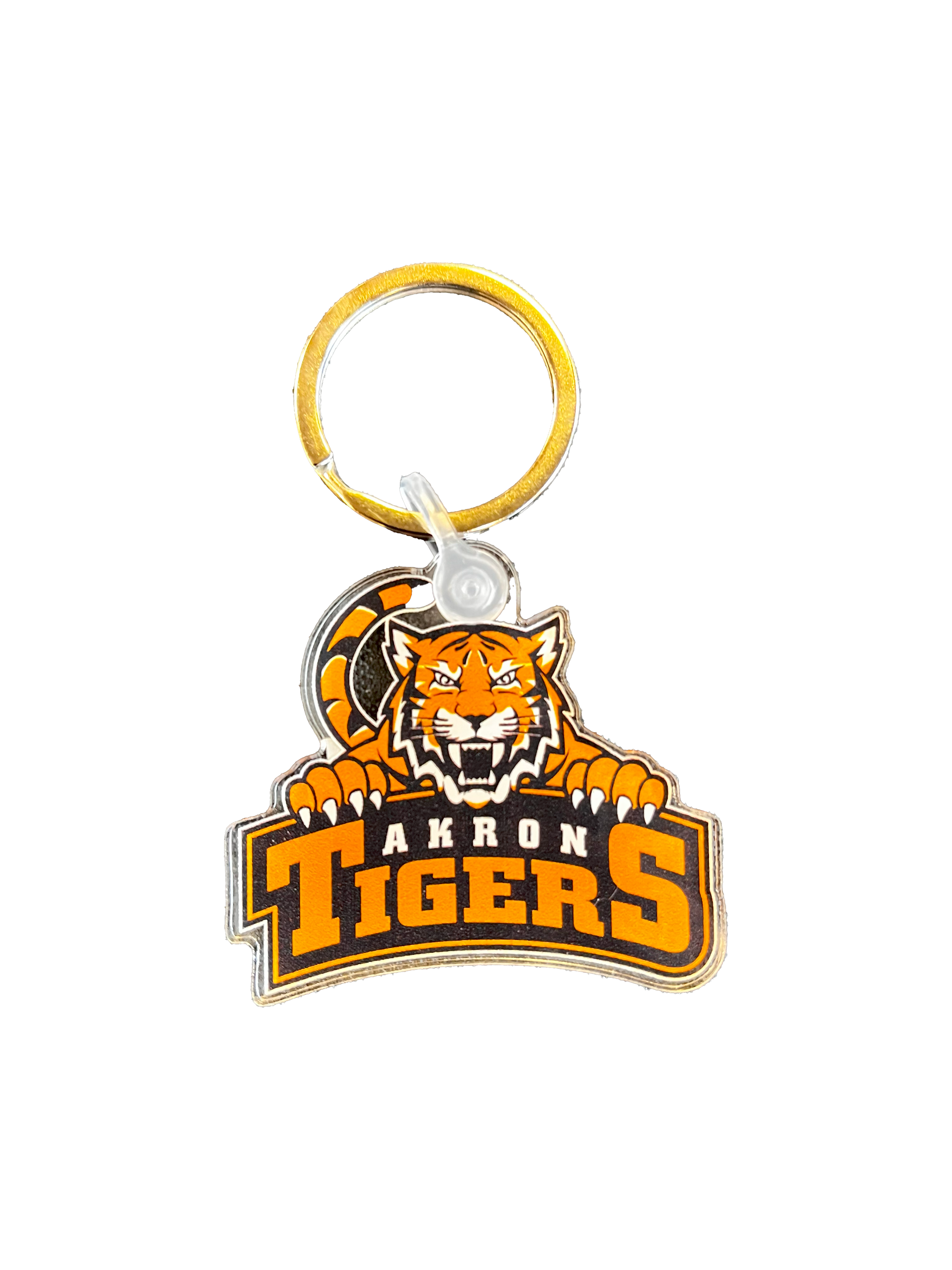 Keychain with Akron Tigers logo 