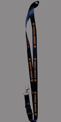 Black lanyard with orange akron tigers