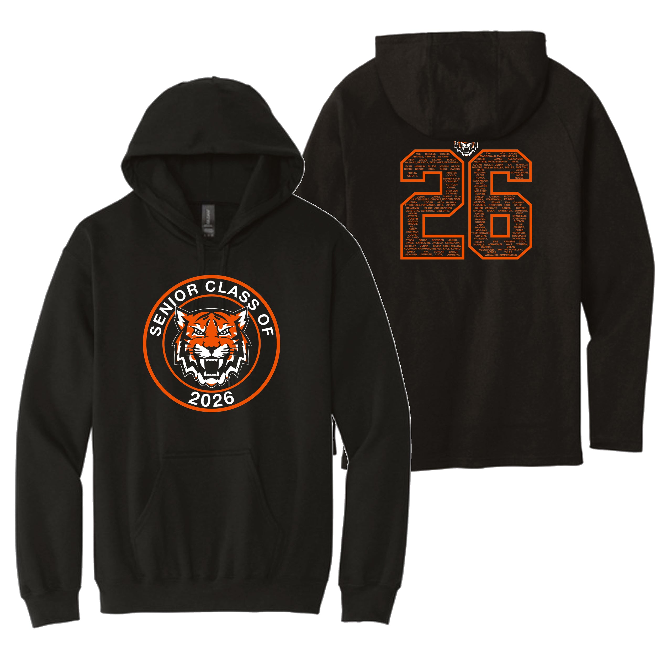 Class of 2026 Black Design on Front and Back