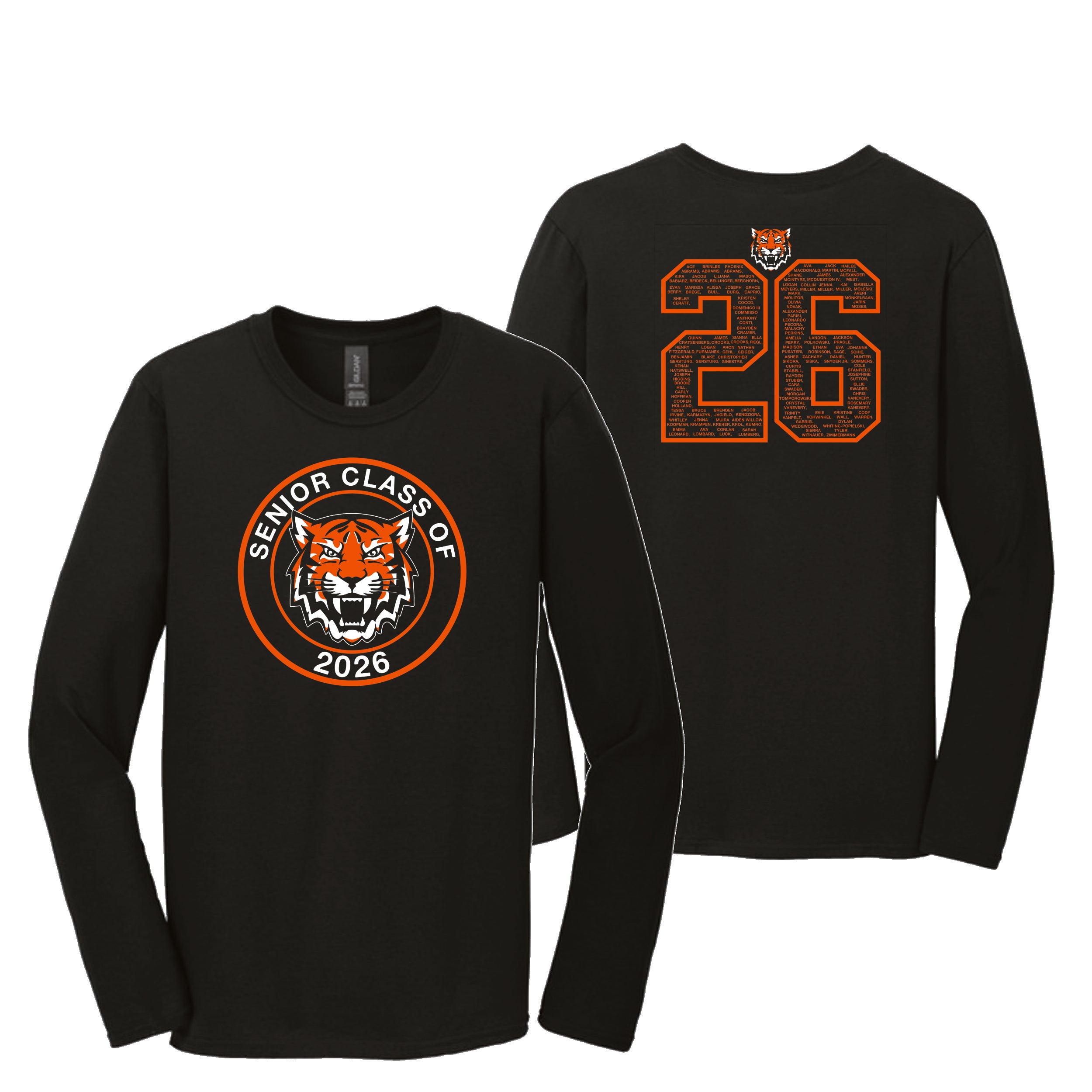 Class of 2026 Black Design on Front and Back
