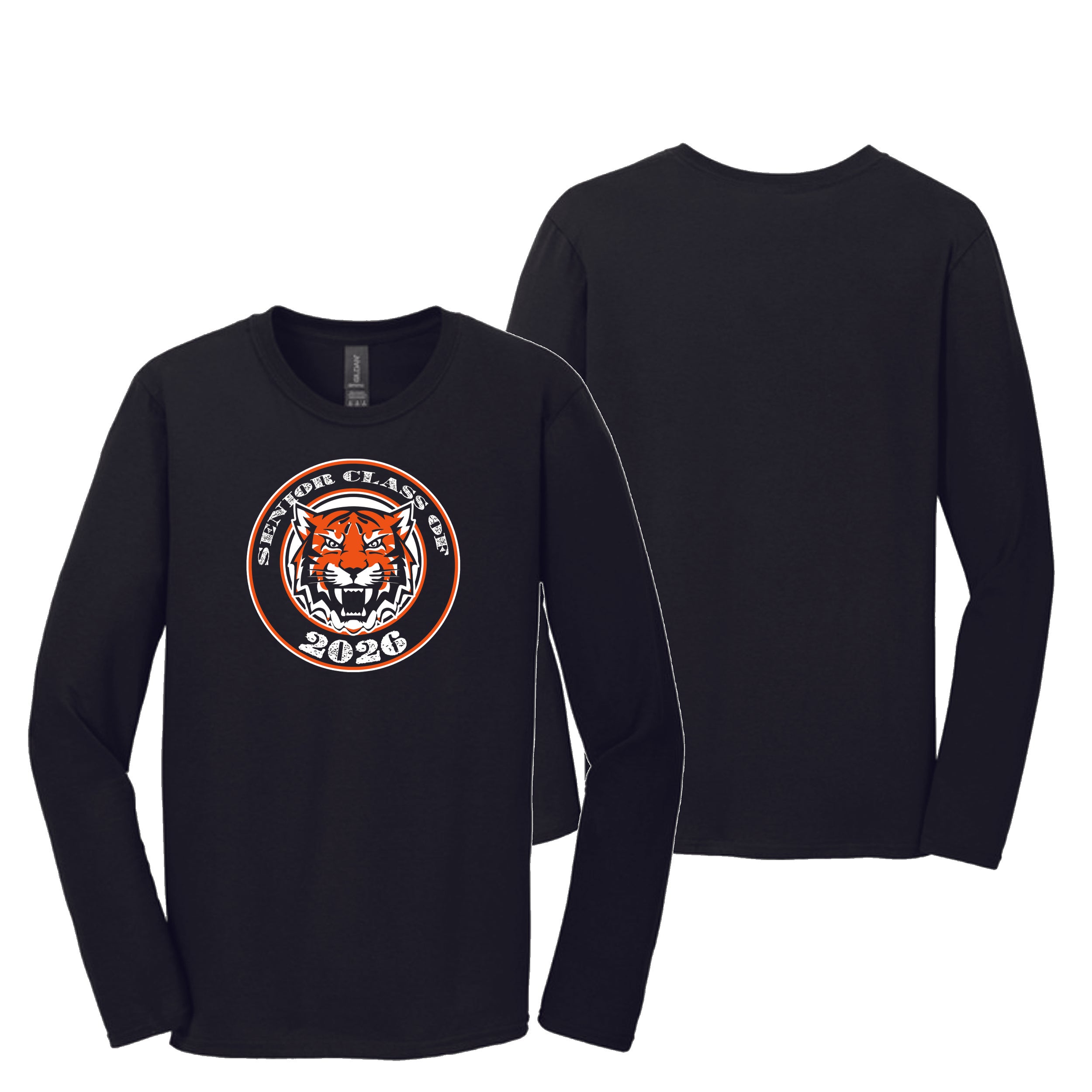 Class of 2026 Long Sleeve Black shirt with design on front only