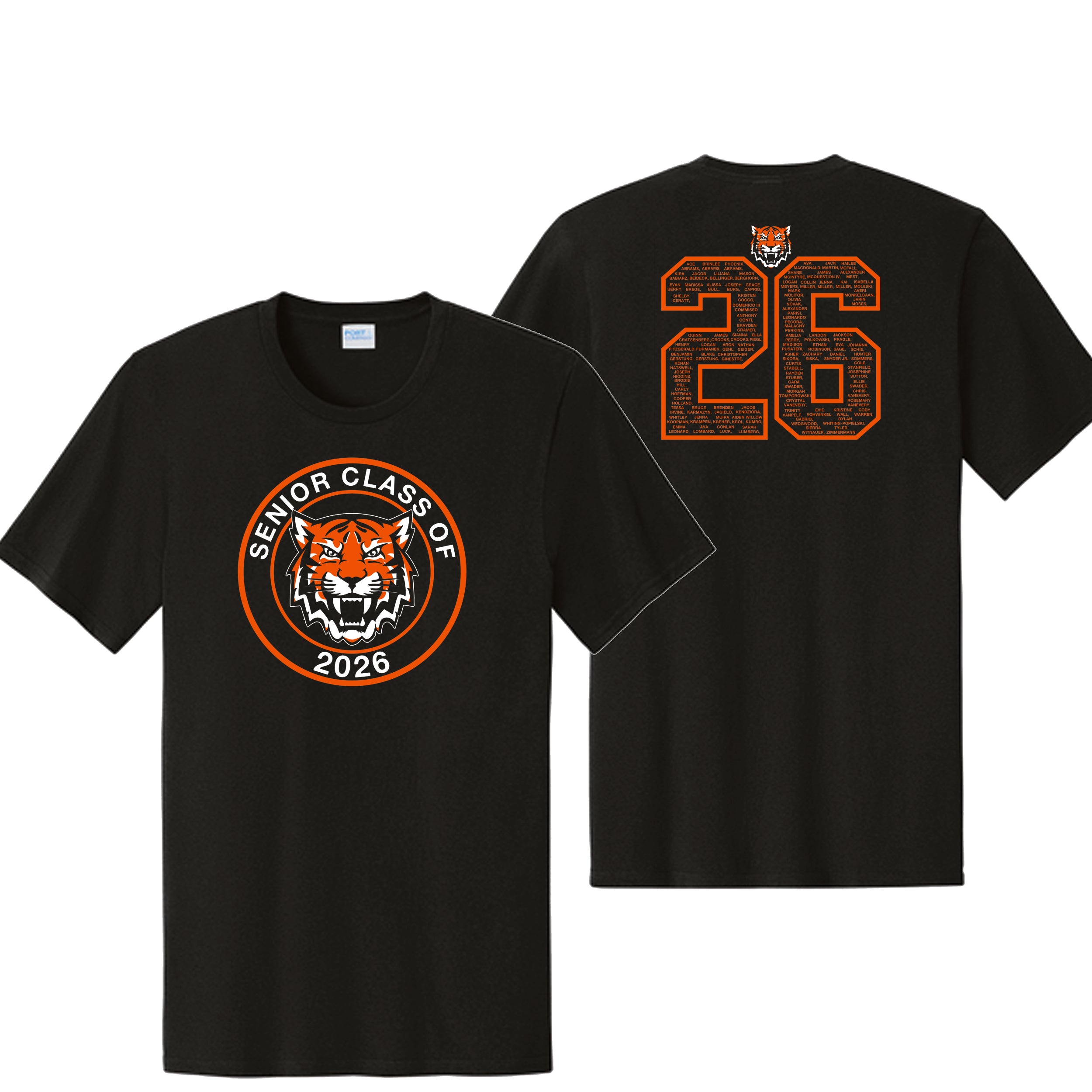 Class of 2026 Black Design on Front and Back